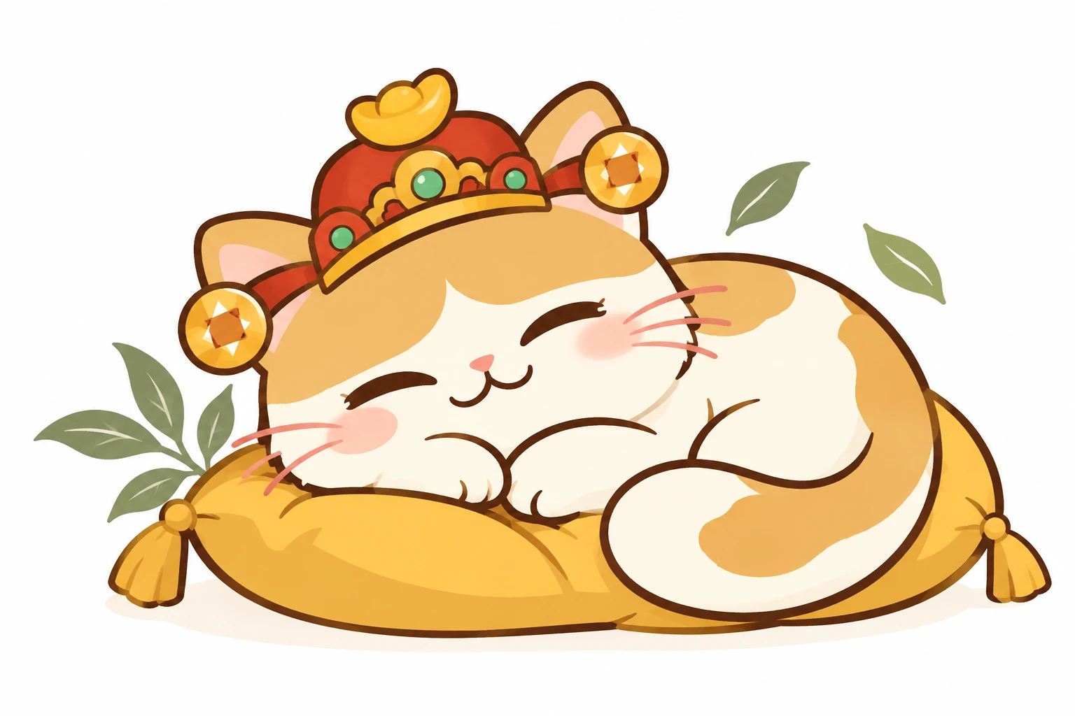 参考小除号包装招财猫设计的品牌故事插画